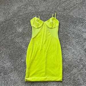 Chic Lime Spaghetti Strap Mini Dress